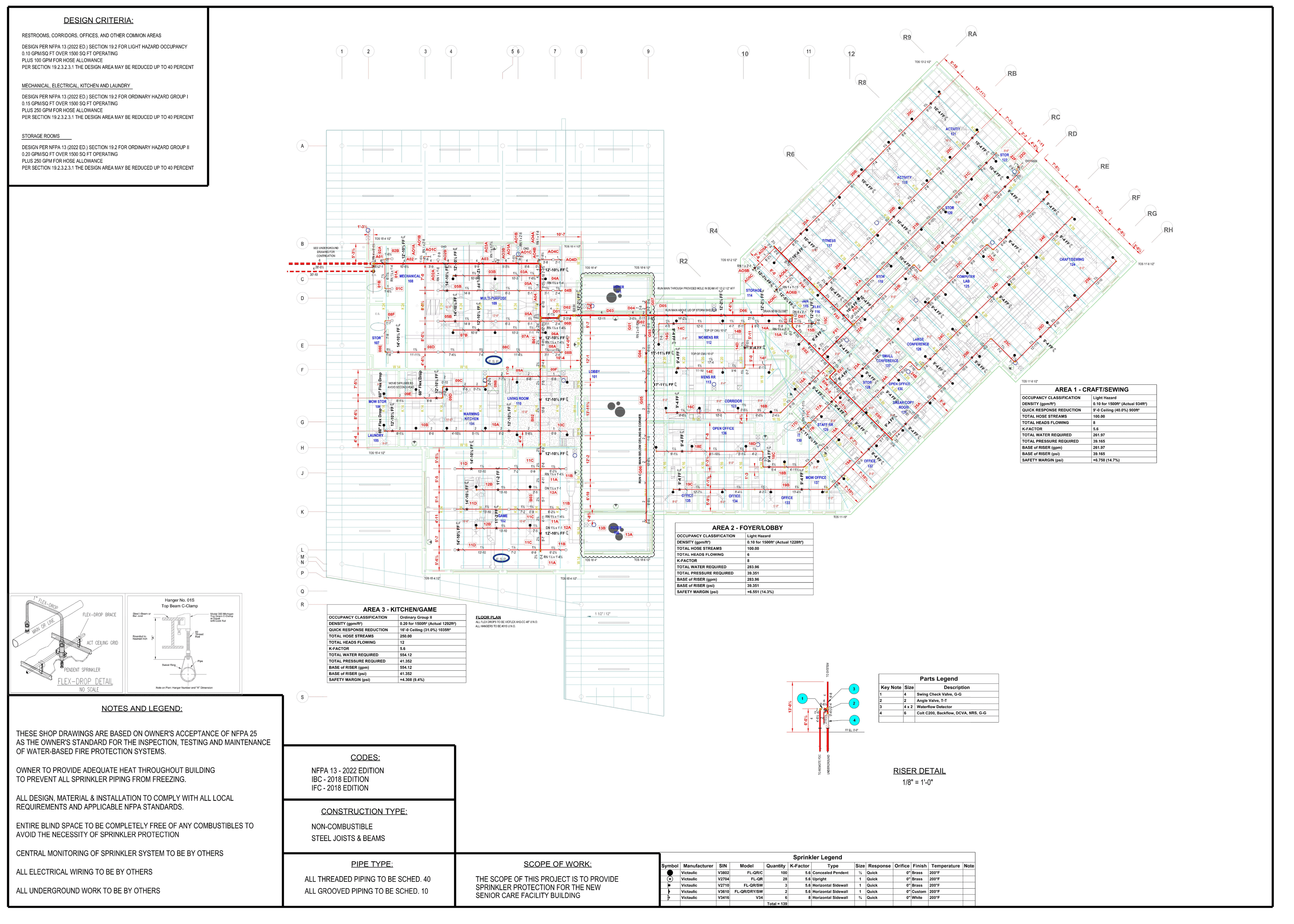 Derby Senior Center, Senior Care Facility, a fire protection drawing by Rush Fire Protection