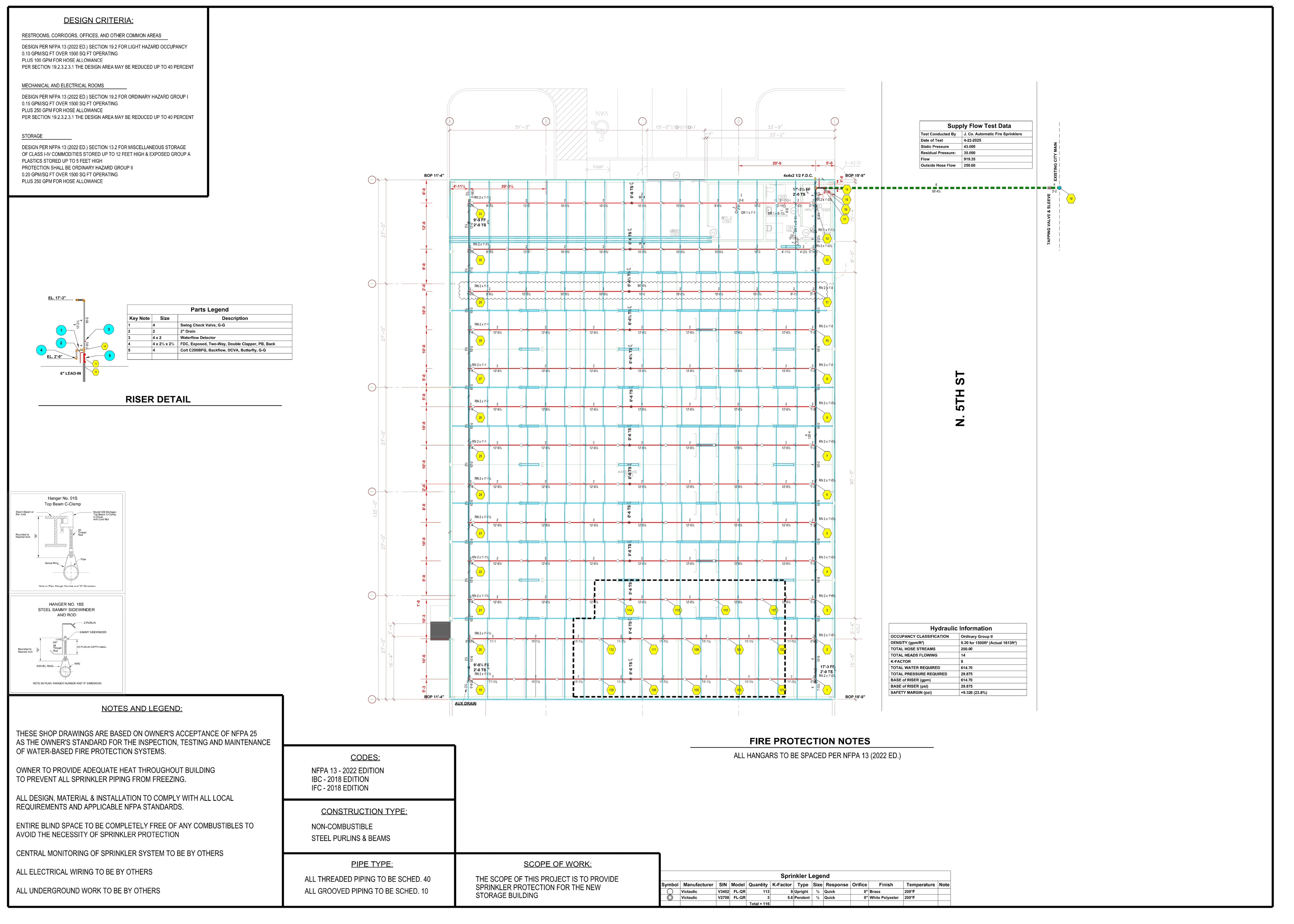 Ponca City Storage, Storage Building, a fire protection drawing by Rush Fire Protection